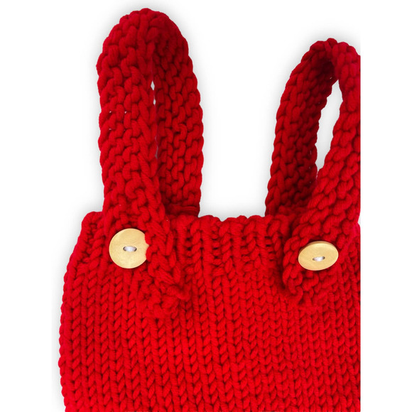 Newborn Baby CHRISTMAS Photo Shoot Knit Outfit Costume | Overalls & Hat - Picture 4 of 5